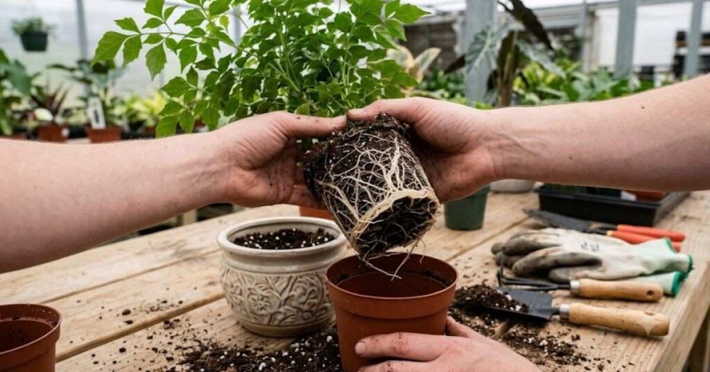 RepottingWithoutCausingTransplantShock