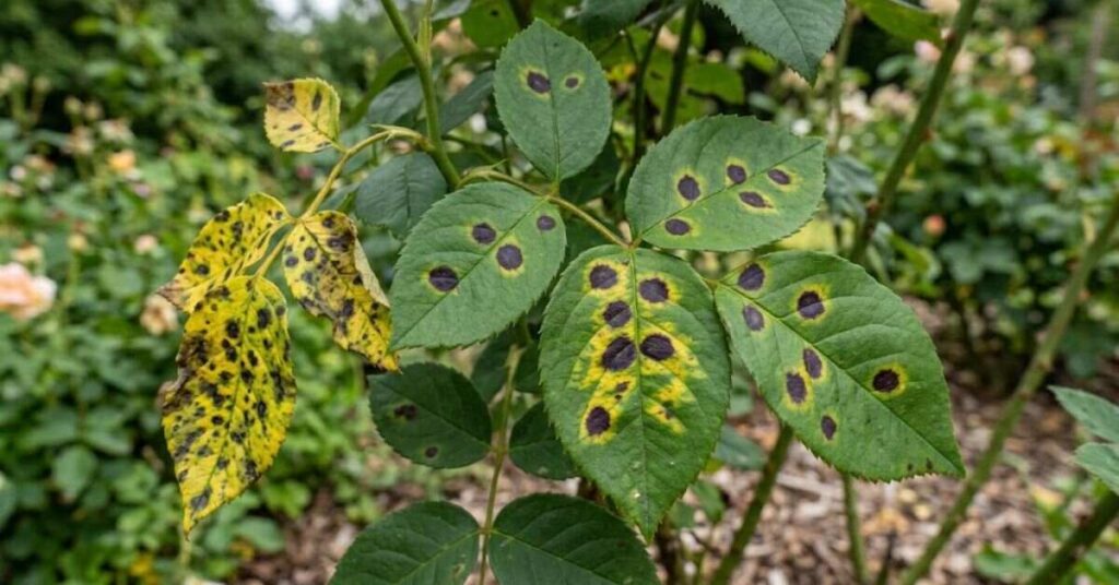 Could Black Spot Be Making Rose Leaves Yellow