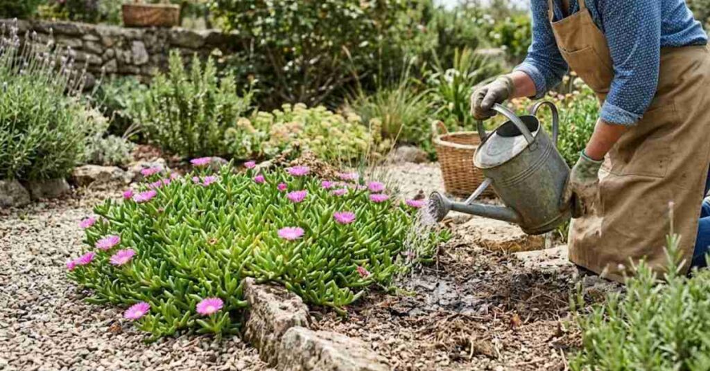 Watering Established Ice Plants