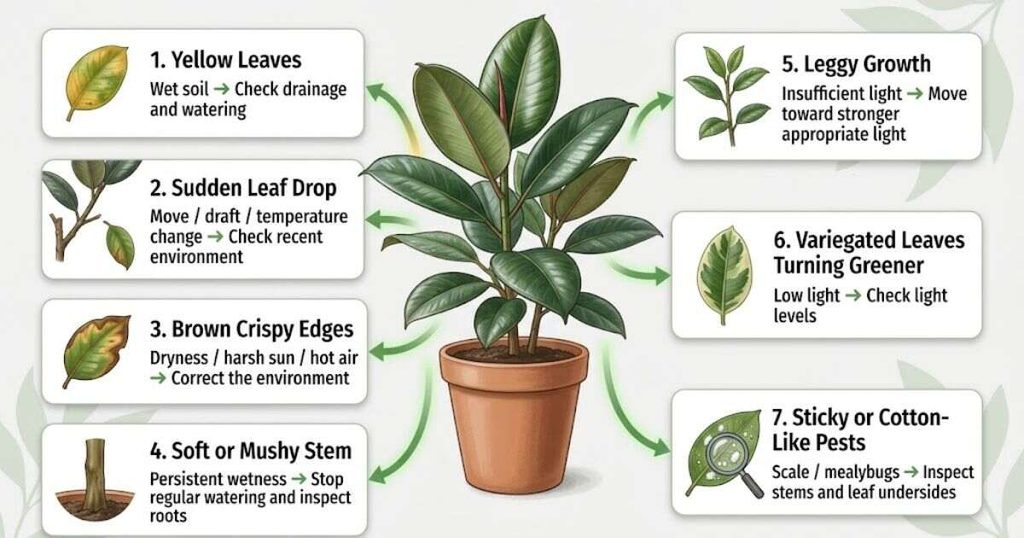 Common Problems & Fixes Rubber Plant