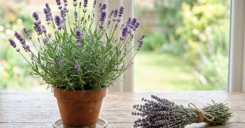 Fresh and dried lavender compared