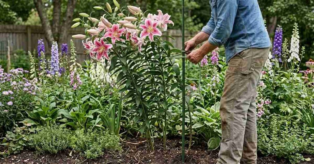 Supporting Tall Lily Stems