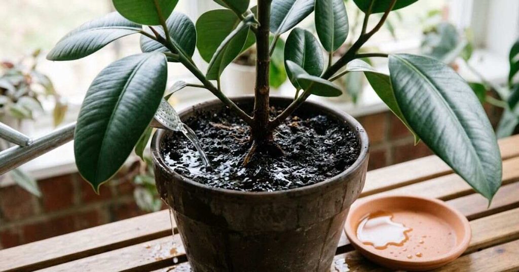 Watering Established Rubber Plants